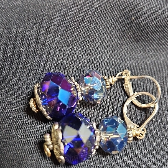 Dazzling Silver and Blue Drop Earrings - Picture 13 of 16